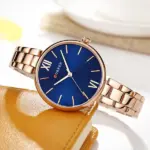 Curren 9017 Watch For Women-Rose Gold Blue - Image 3