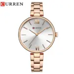 Curren 9017 Watch For Women-Rose Gold White