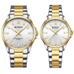 Curren 9090 Watch For Couple - Silver Gold