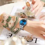 Curren 9090 Watch For Women - Silver Blue - Image 5