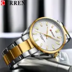 Curren 9090 Watch For Couple - Silver Gold - Image 3