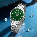 Curren 9090 Watch For Couple - Silver Green - Image 3
