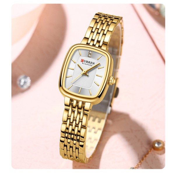 Curren-9093-Women-Watch-Golden-White.jpg Curren 9093 Women Watch-Golden White - Image 1