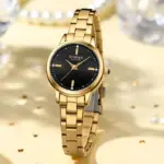 Curren 9094 Watch For Women - Gold Black - Image 2