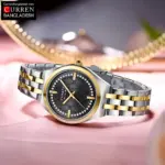 Curren 9096 Watch For Women - Gold Black - Image 2