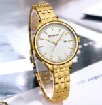 Curren 9099 Watch For Women - Gold White - Image 2