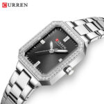 Curren 9102 Watch For Women - Silver Black - Image 2