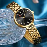 Curren 9106 Watch For Women - Gold Black - Image 2