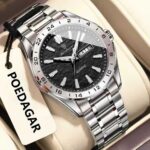 Poedagar 683 Steelness Steel Men’s Watch – Silver & Black