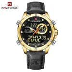 Naviforce 9208 Watch For Men-Golden Black - Image 3
