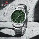 Naviforce 8032 Watch for Men- Silver Green