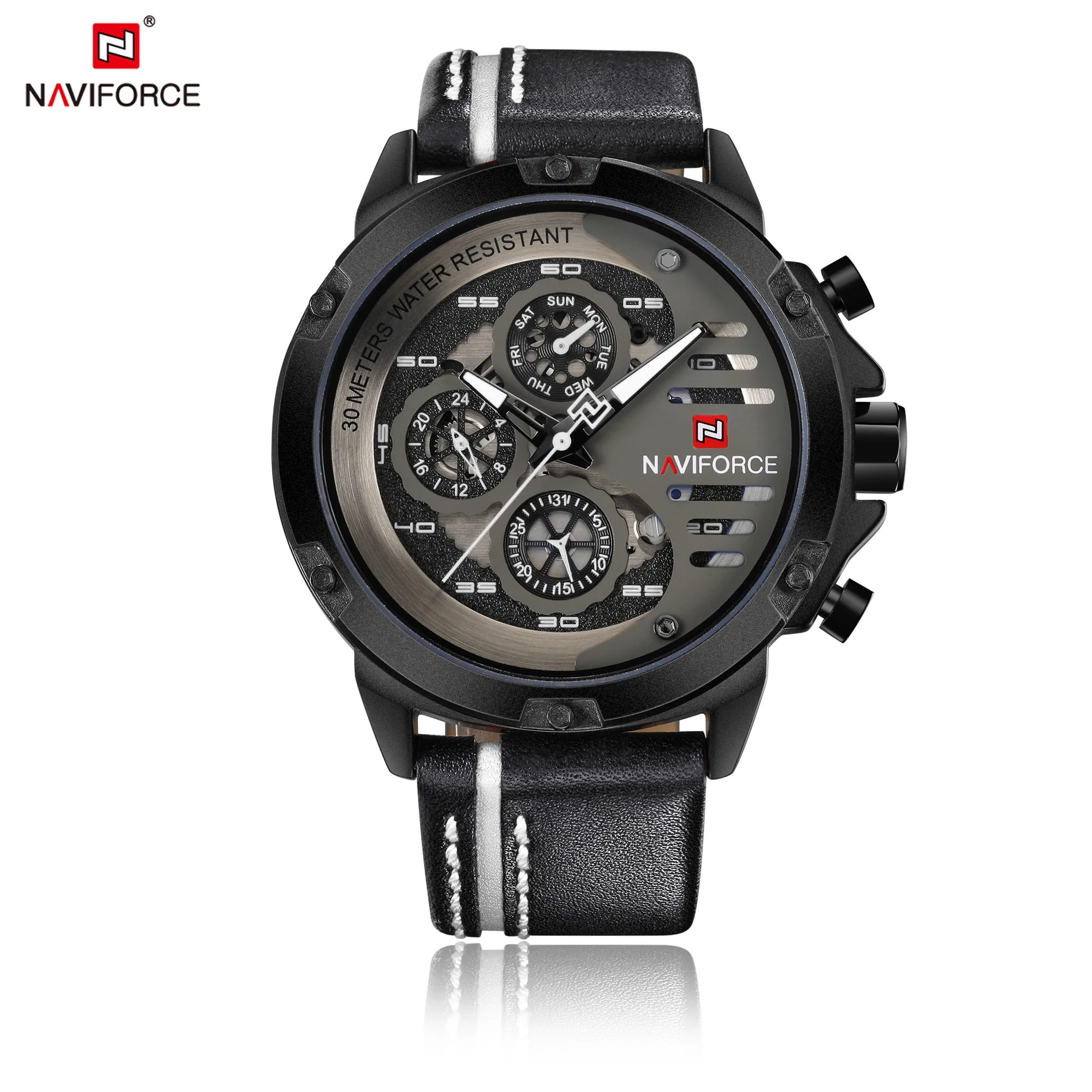 NAVIFORCE-9110-Military-Watches-for-Men-black.webp NAVIFORCE 9110 Military Watches for Men - Black - Image 1