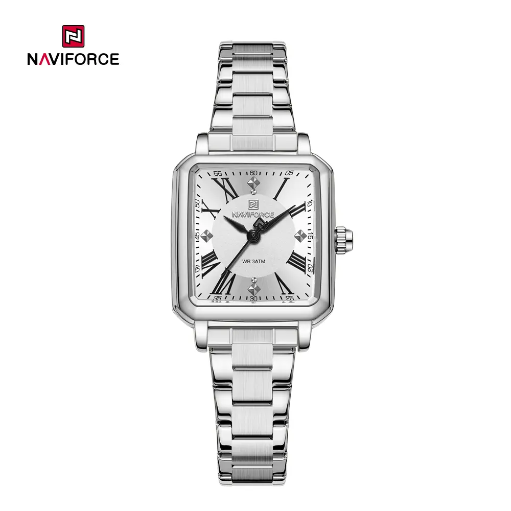 NAVIFORCE-NF5065-Women.webp Naviforce 5065 Ladies Watch - Silver - Image 1