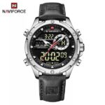 Naviforce 9208 Watch For Men-Silver Black