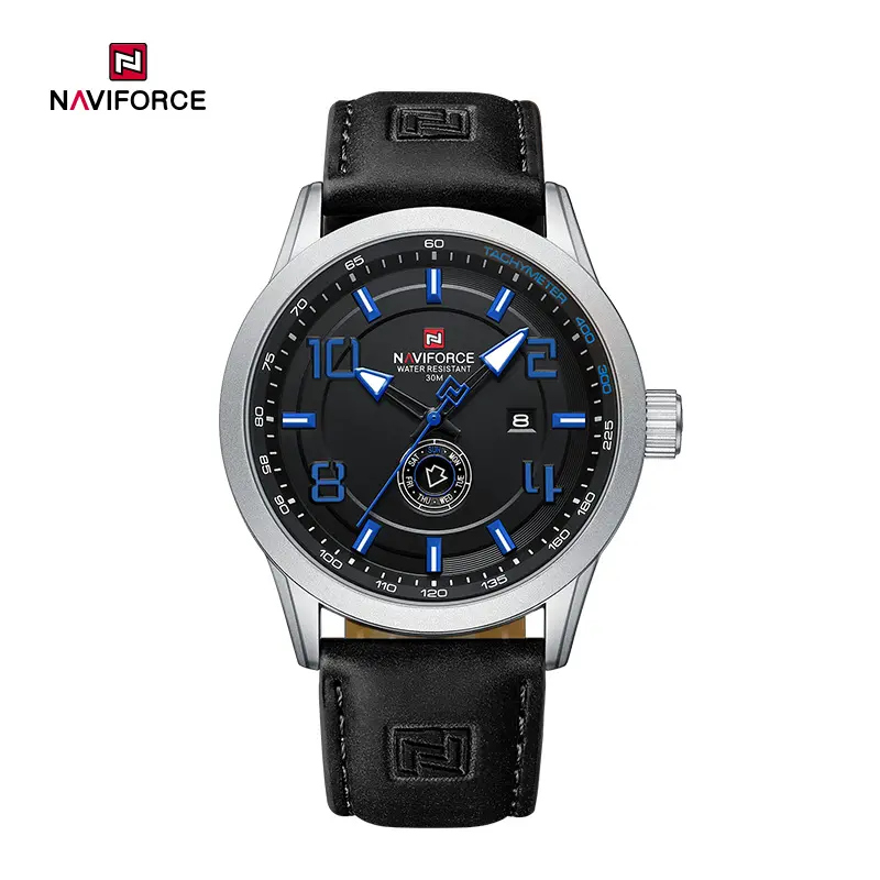 NAVIFORCE-NF9229-Brand-Original-Fashion-Luxury-Quartz-Date-Week-Luminous-Waterproof-Watch-For-Men.webp Naviforce 9229 Watch For Men-Black Blue - Image 1