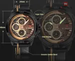 NAVIFORCE 9110 Military Watches for Men - Brown - Image 3