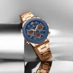 Naviforce 5045 Watch For Women – Rose Gold and Blue - Image 3