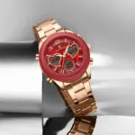 Naviforce 5045 Watch For Women – Rose Gold and Red - Image 3