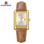 Naviforce 5074 Watch For Women-Brown Gold White - Image 3