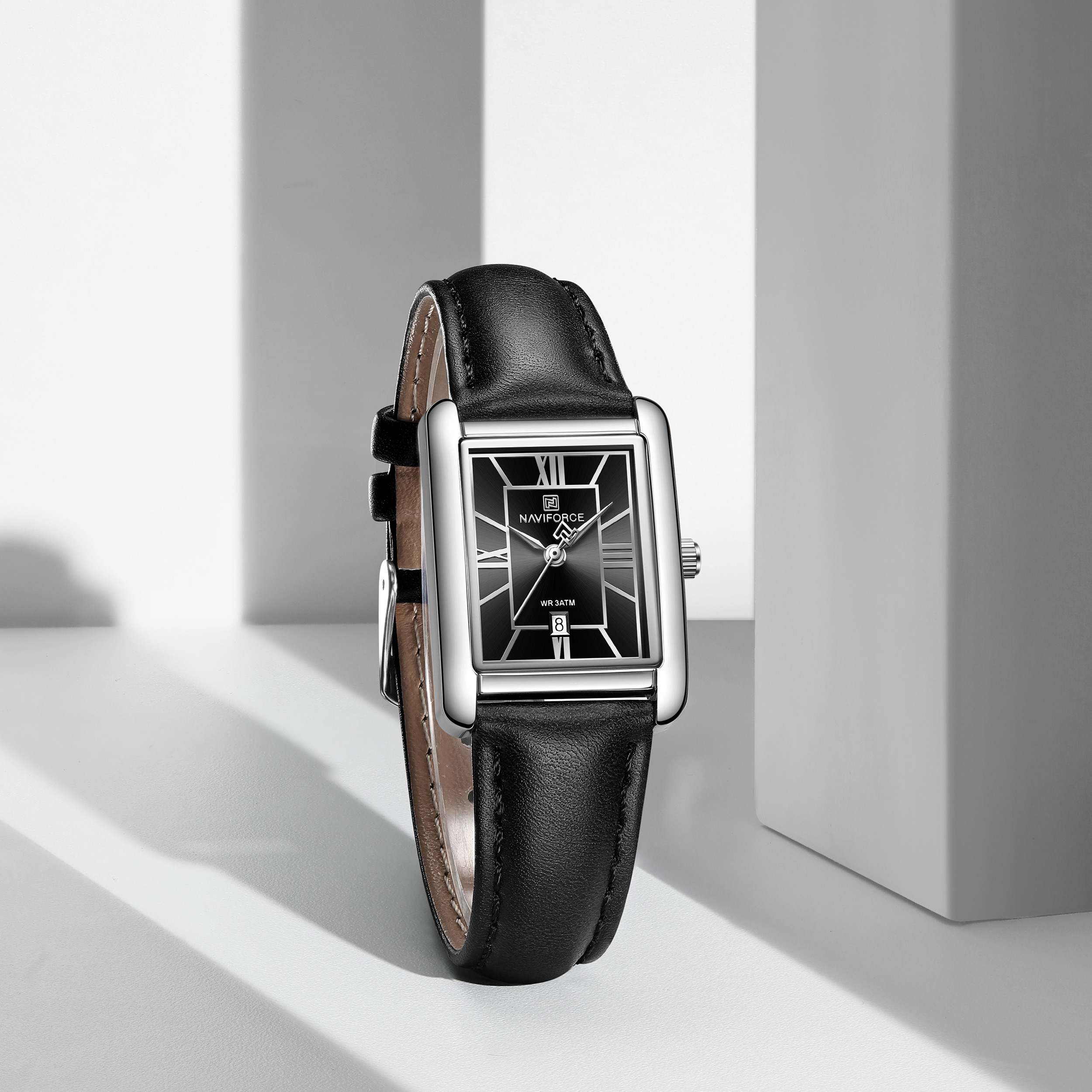 Naviforce-5074-Watch-For-Women-Silver-Black.jpg Naviforce 5074 Watch For Women-Silver Black - Image 1