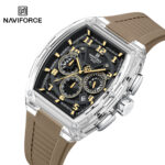 Naviforce 6118 Watch For Men-Silver Brown