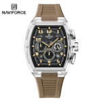 Naviforce 6118 Watch For Men-Silver Brown - Image 3
