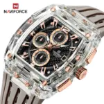 Naviforce 7105 Silicone Watch for men - Rose Gray - Image 2