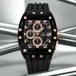 Naviforce 7105 Silicone Watch for men - Black Rose - Image 2