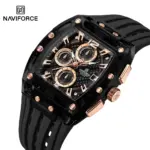 Naviforce 7105 Silicone Watch for men - Black Rose - Image 3