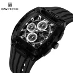 Naviforce 7105 Silicone Watch for men - Black - Image 2