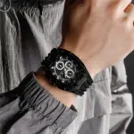 Naviforce 7105 Silicone Watch for men - Black - Image 3