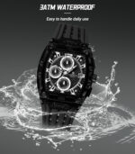 Naviforce 7105 Silicone Watch for men - Black - Image 4