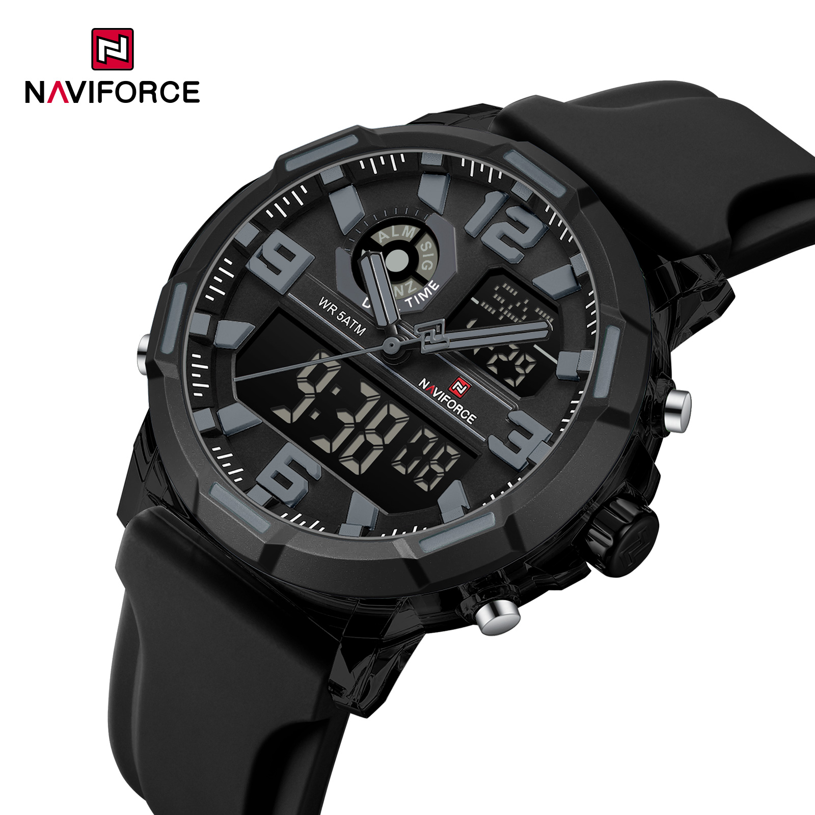 Naviforce-7130-For-Men-Black-Gray-1.jpg Naviforce 7130 Watch For Men-Black - Image 1