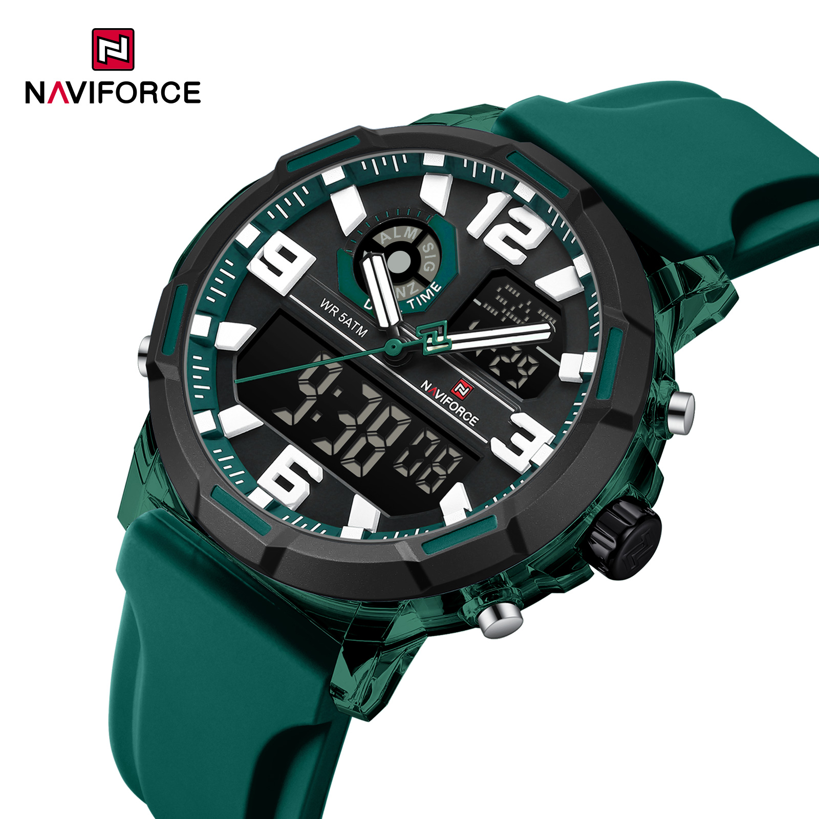 Naviforce-7130-watch-for-men-Dark-Green-Black.jpg Naviforce 7130 watch for men-Dark Green Black - Image 1