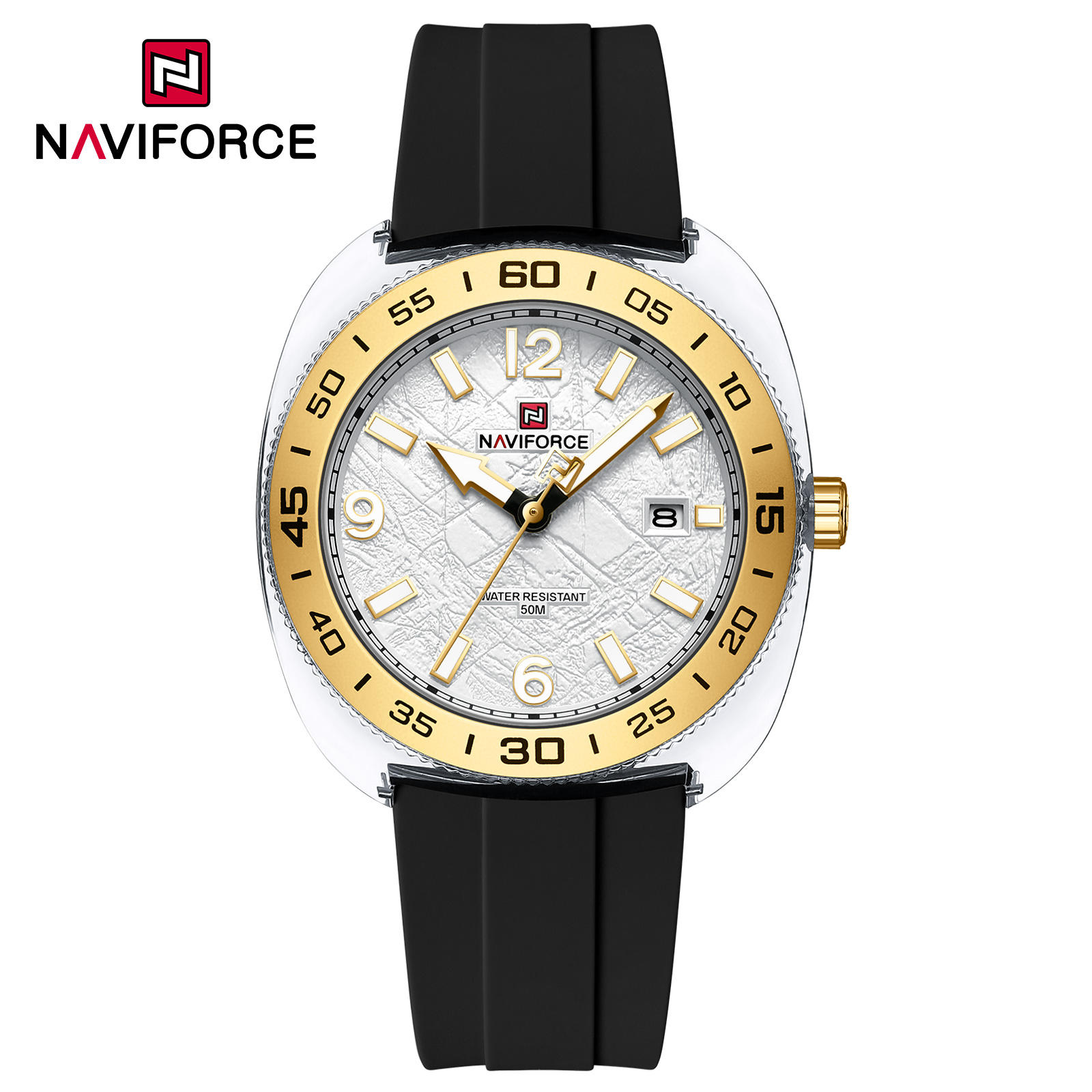 Naviforce-7132-Watch-For-Men-Black-Gold-White.jpg Naviforce 7132 Watch For Men-Black Gold White - Image 1