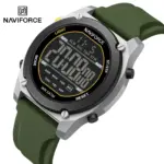 Naviforce 7134 Sports Watch For Men - Silver Black Green - Image 4