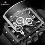 Naviforce 8025 Watch For Men - Black White - Image 2