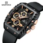 Naviforce 8025 Watch For Men - Rose Gold Black - Image 2