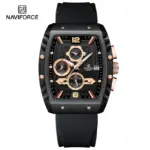 Naviforce 8025 Watch For Men - Rose Gold Black - Image 3