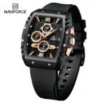 Naviforce 8025 Watch For Men - Rose Gold Black
