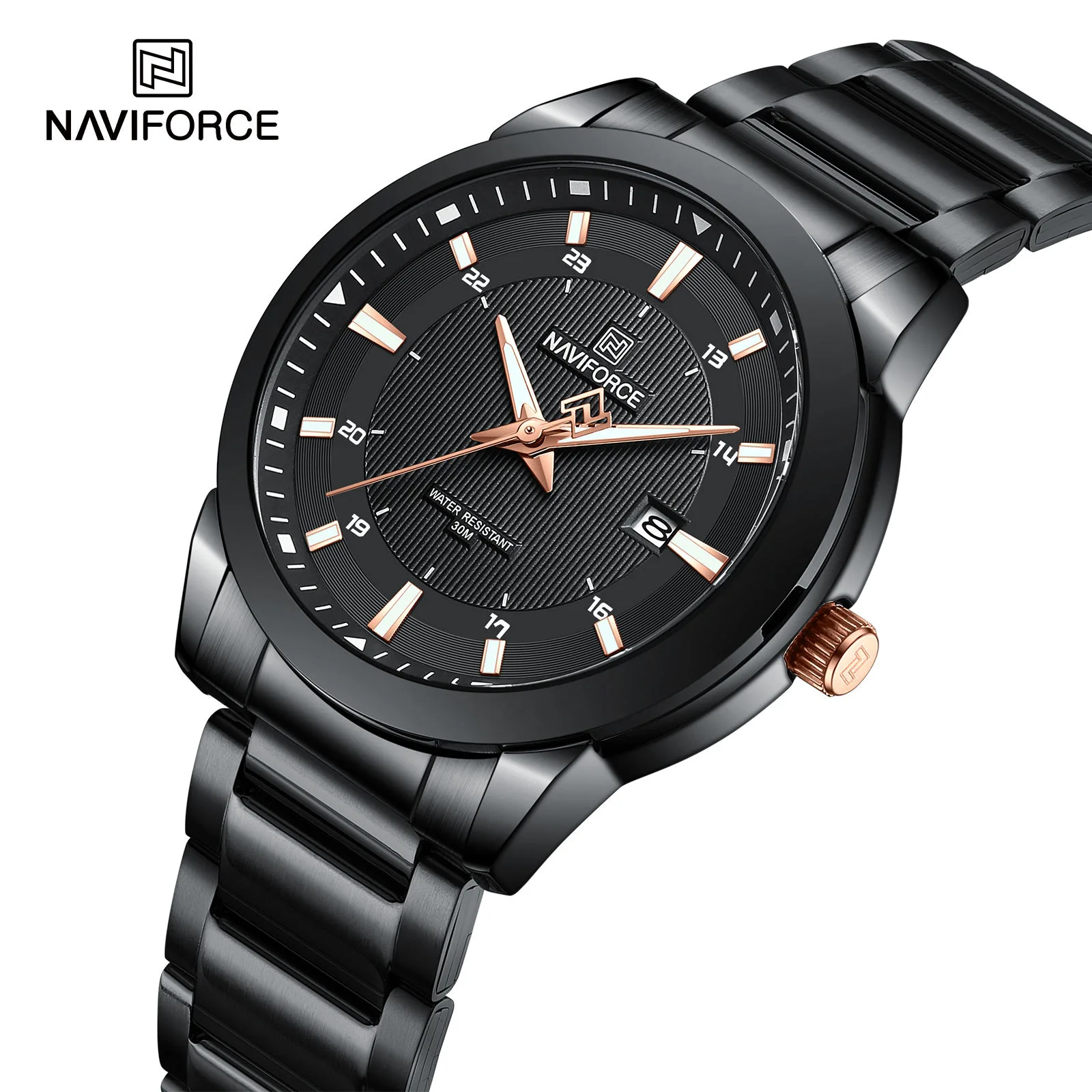 Naviforce-8029-Black.webp Naviforce 8029 Watch For Men - Black - Image 1