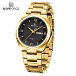 Naviforce 8030 Watch For Men - Gold Black