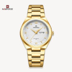 Naviforce 8030 Watch For Men - Gold White