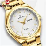 Naviforce 8030 Watch For Men - Gold White - Image 2