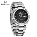 Naviforce 8030 Watch For Men - Silver Black
