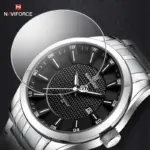 Naviforce 8032 Watch for Men- Silver Black - Image 3