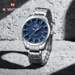 Naviforce 8032 Watch for Men- Silver Blue