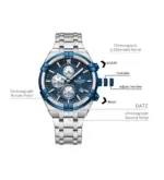 Naviforce 8042 Watch for Men- Silver Blue - Image 3
