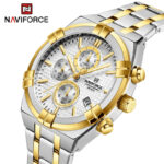 Naviforce 8042 Watch for Men- Silver Golden - Image 3