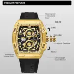 Naviforce 8052 Watch For Men - Gold Black - Image 2